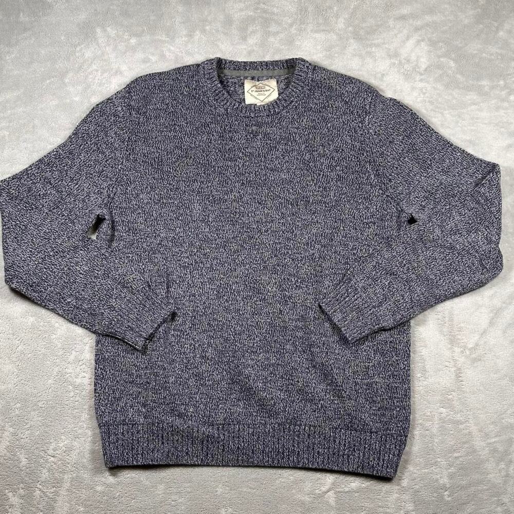 St. John's Bay Blue & White Cotton Fisherman Sweater